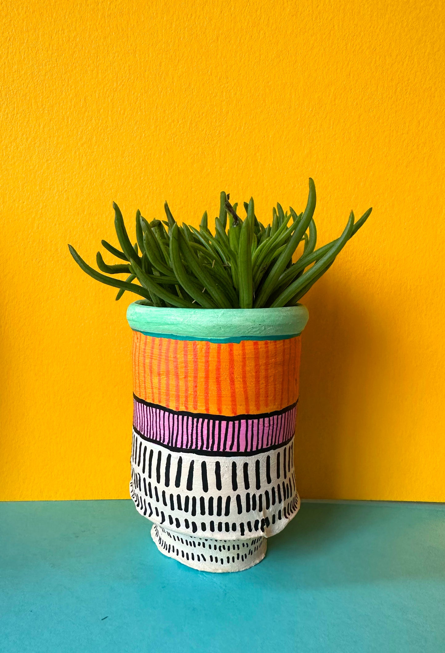 HAND PAINTED MINI CACTUS POT - CANDY