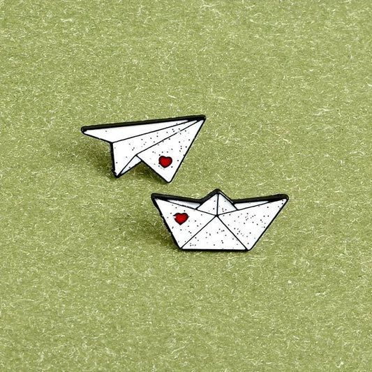 Paper Plane and Boat pin